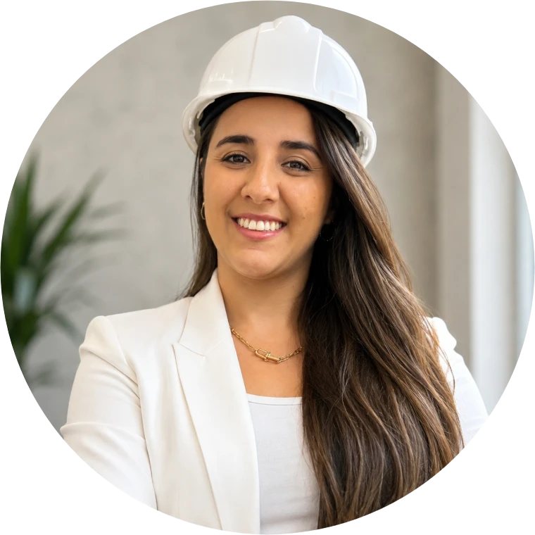 Agnes Vanessa, Engenheira Civil da New World Engenharia, de capacete branco